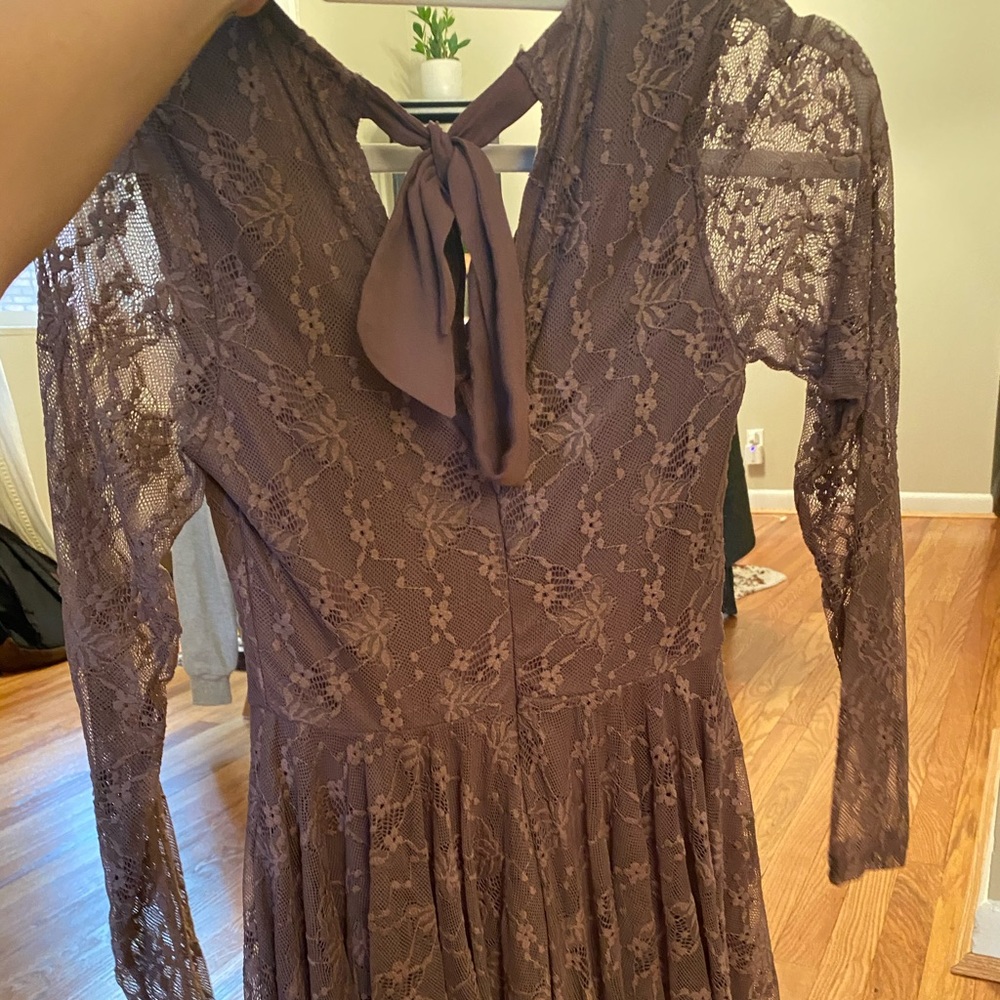 Lavender dress with tie bow in the back